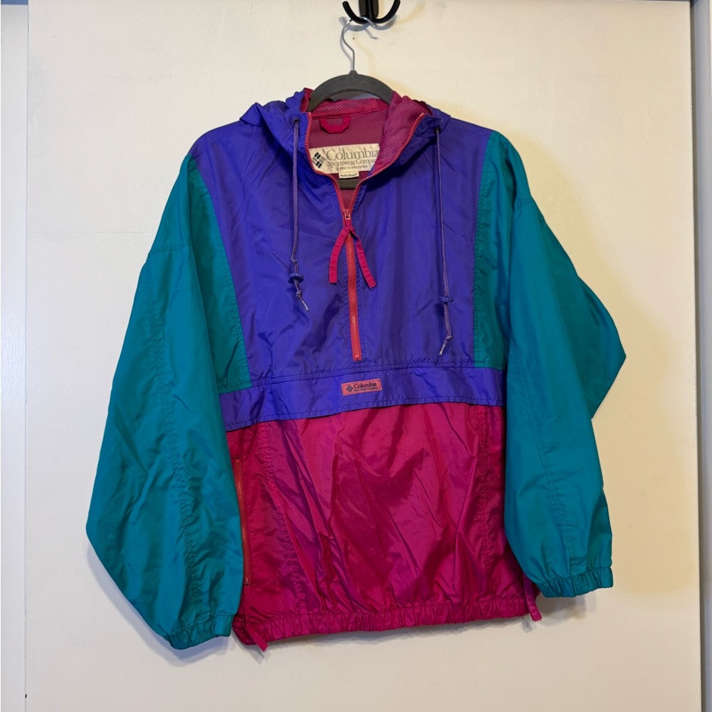 1990s Columbia Sportswear color-block windbreaker jacket